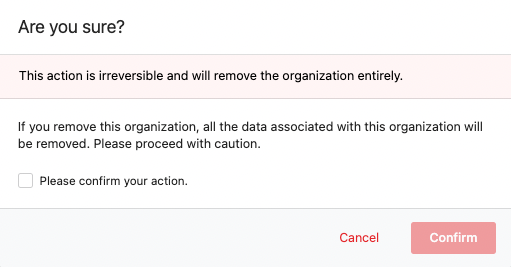 Delete an organization