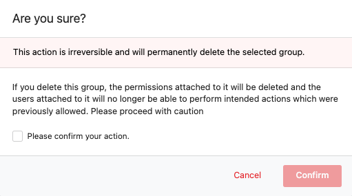 Delete a user group
